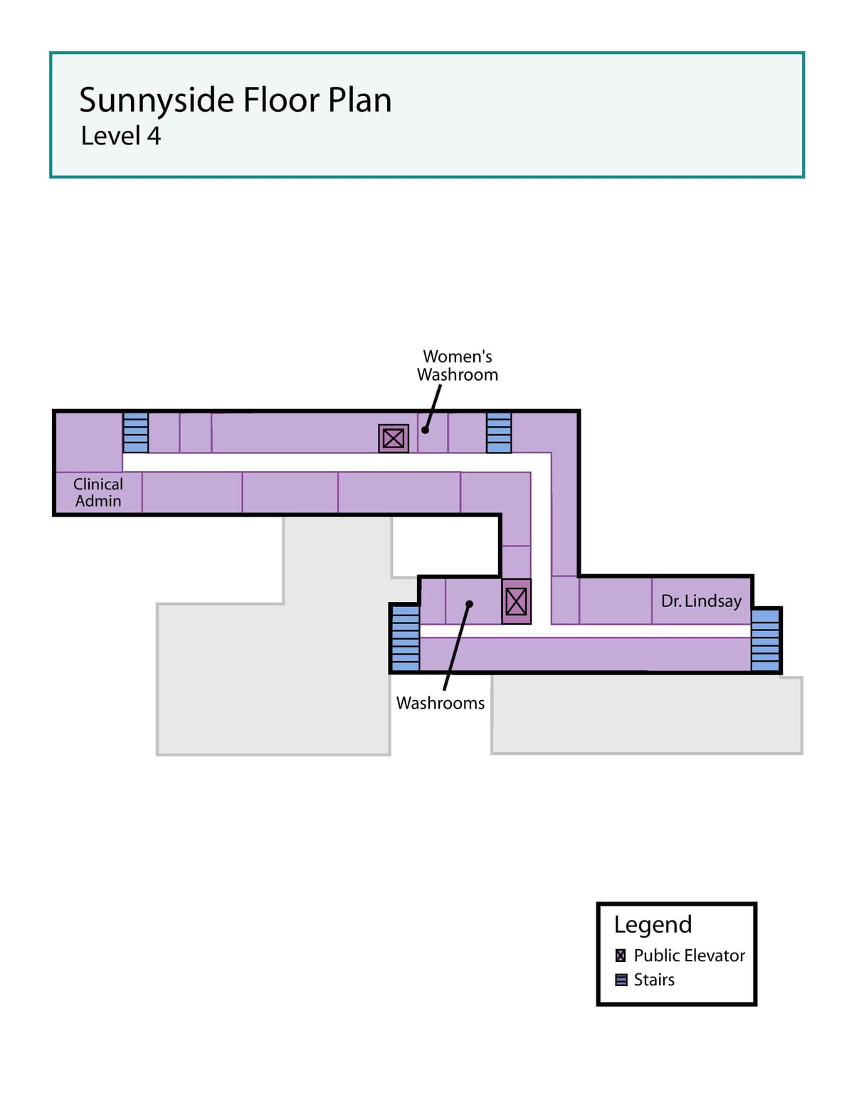 نقشه از سنت جوزف سلامت مرکز تورنتو Sunnyside سطح 4
