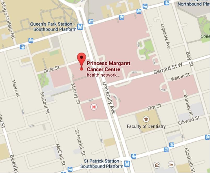 نقشه شاهزاده خانم مارگارت سرطان مرکز تورنتو