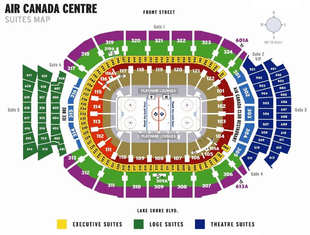 نقشه Air Canada Centre سوئیت - ACC