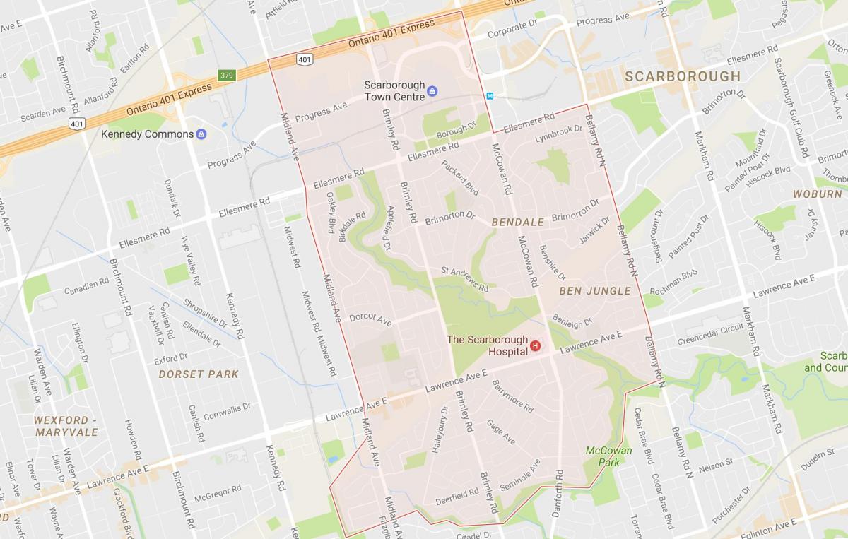 نقشه Bendale محله تورنتو