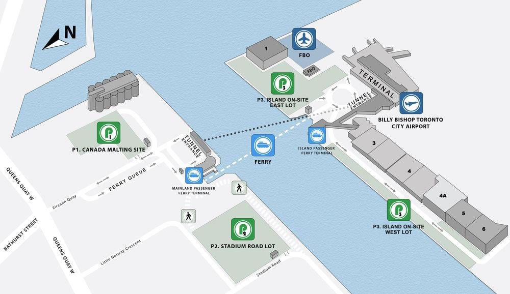 نقشه Billy Bishop پارکینگ