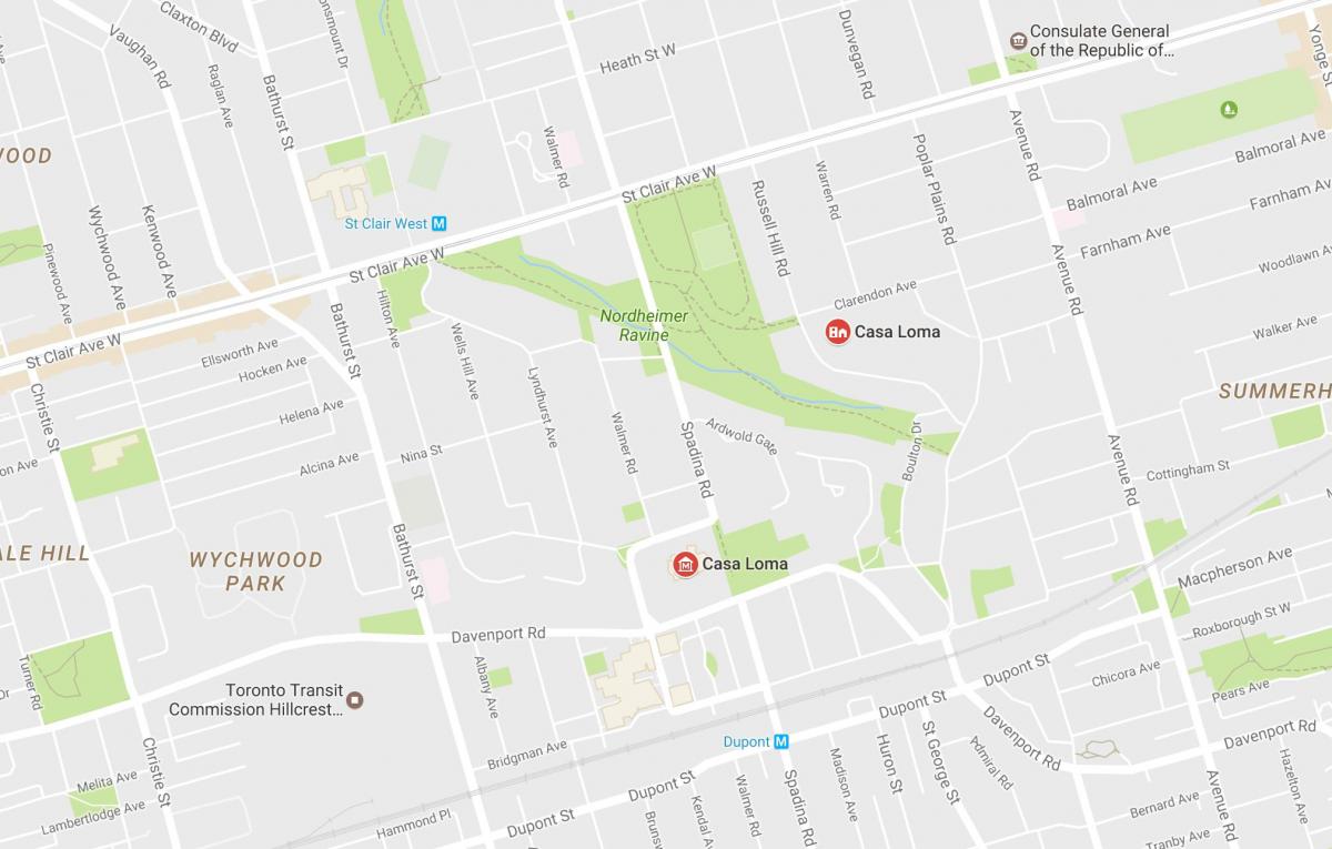 نقشه از کازا لوما محله تورنتو