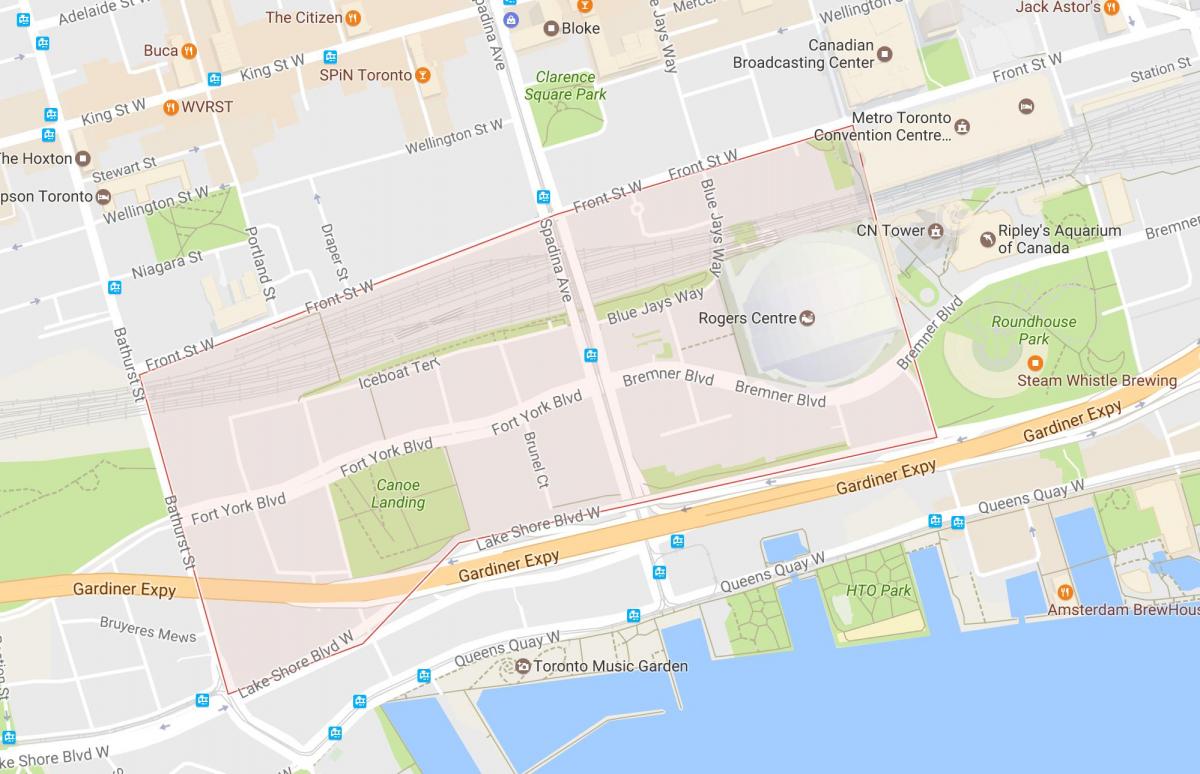 نقشه CityPlace محله تورنتو