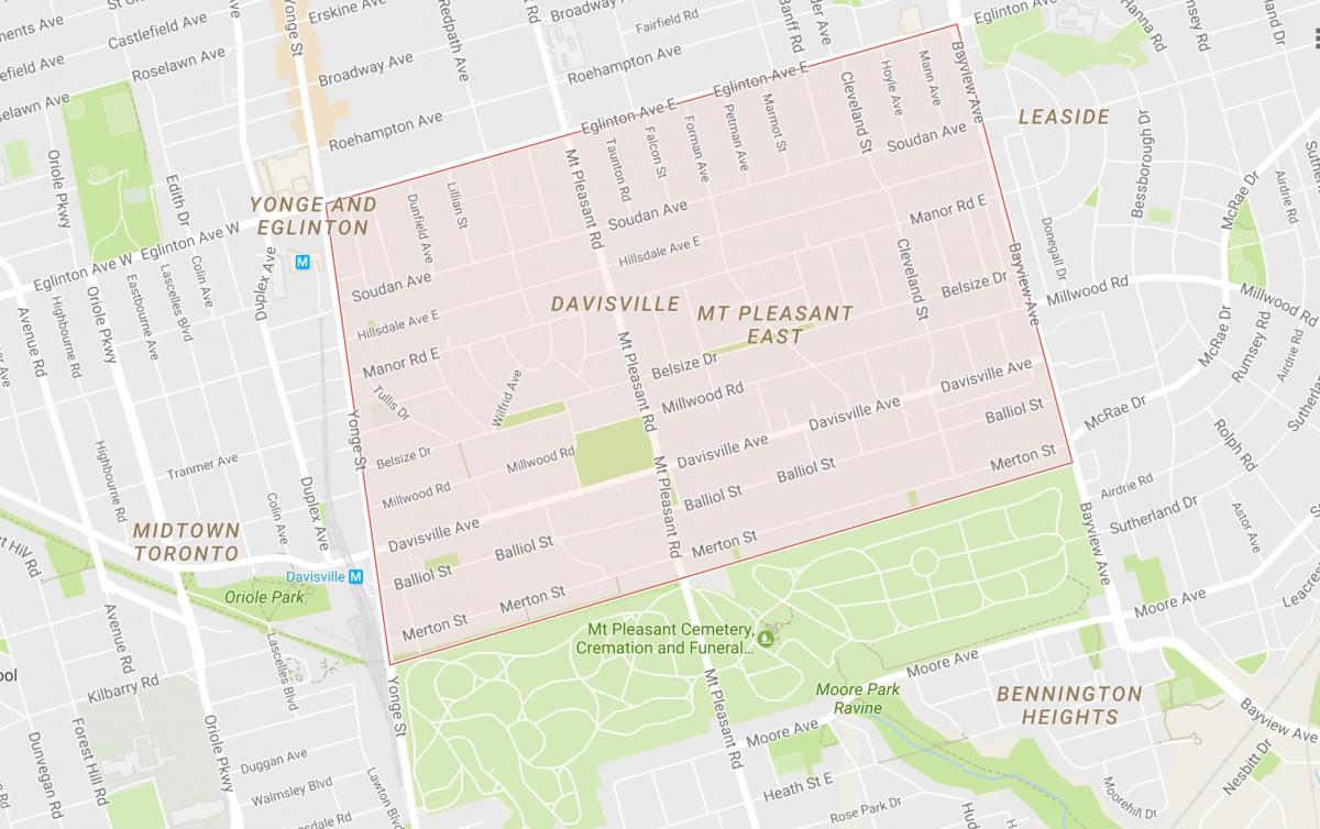 نقشه Davisville ایجاد کرد محله تورنتو