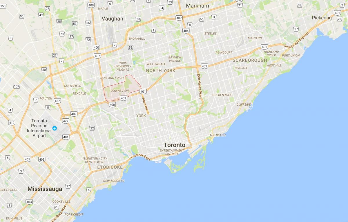 نقشه Downsview منطقه تورنتو