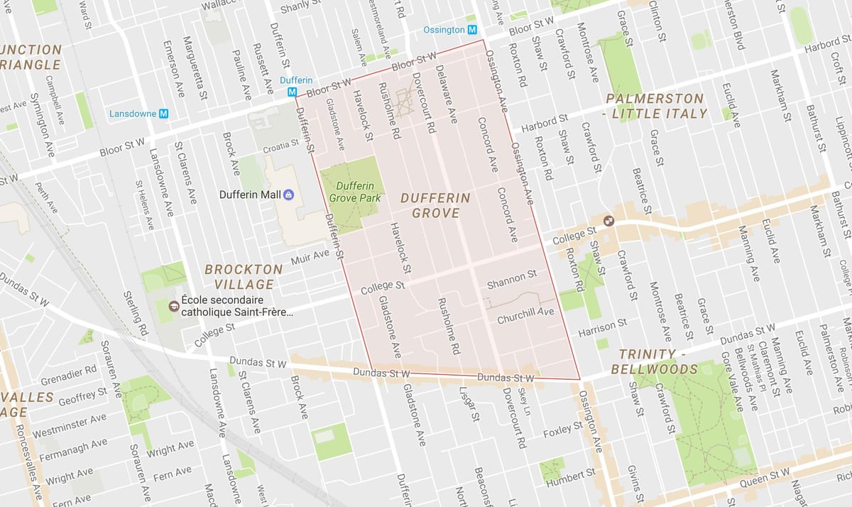 نقشه Dufferin بیشه محله تورنتو