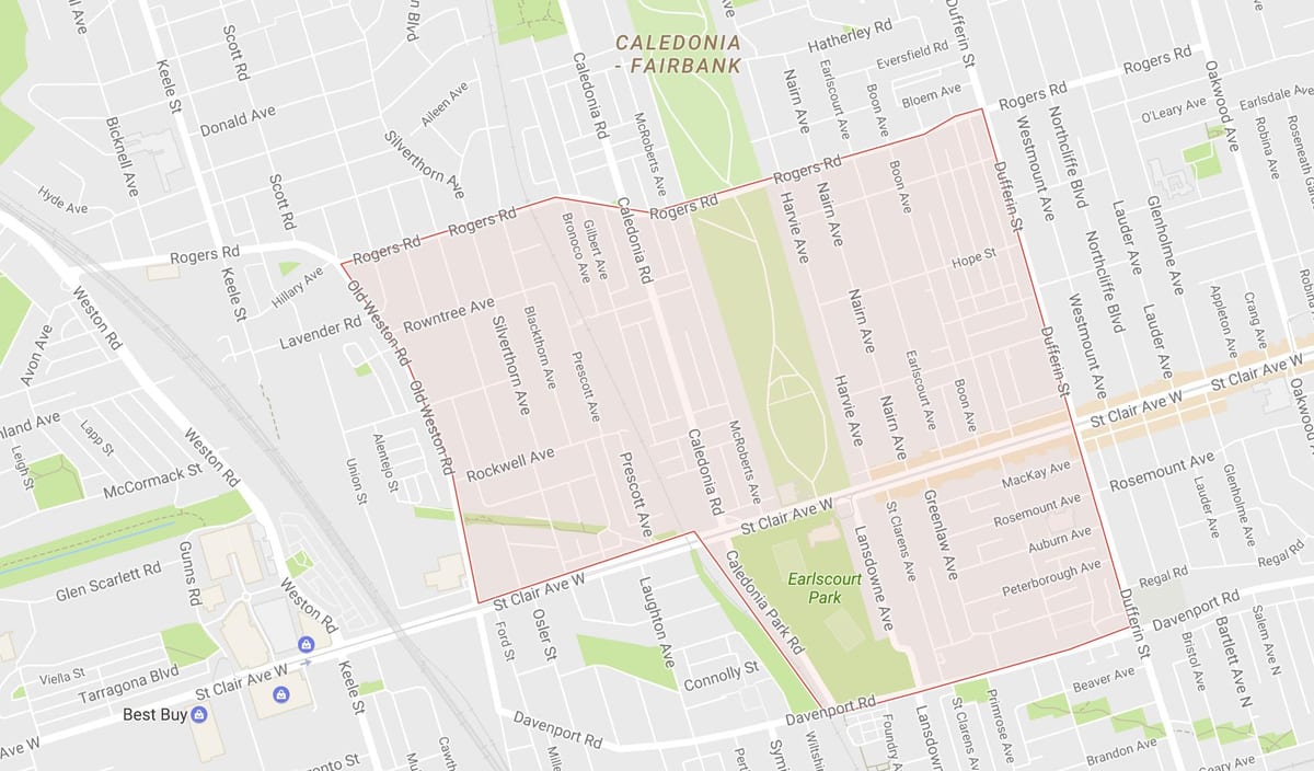 نقشه Earlscourt محله تورنتو
