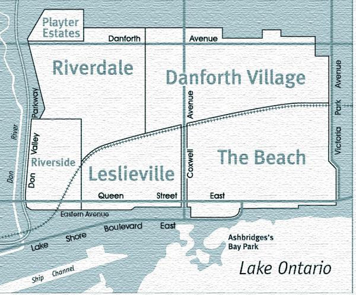 نقشه از East end تورنتو