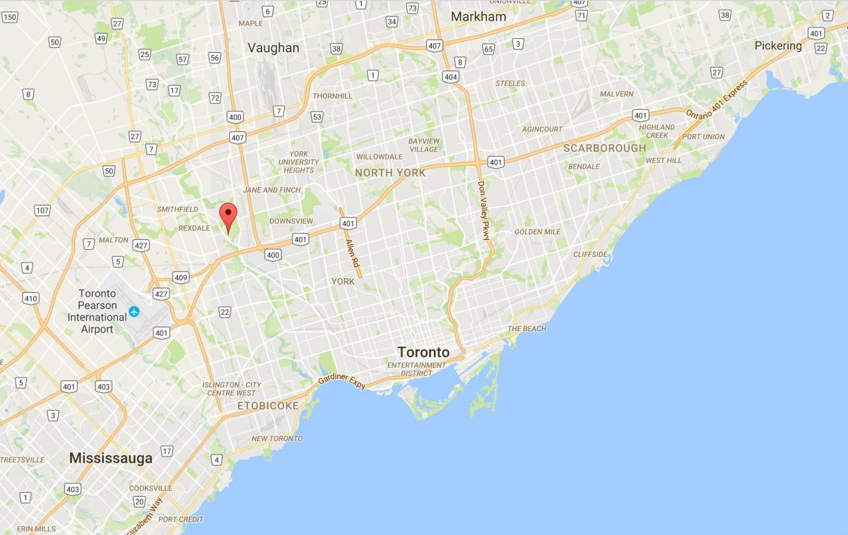 نقشه از منطقه Elms تورنتو