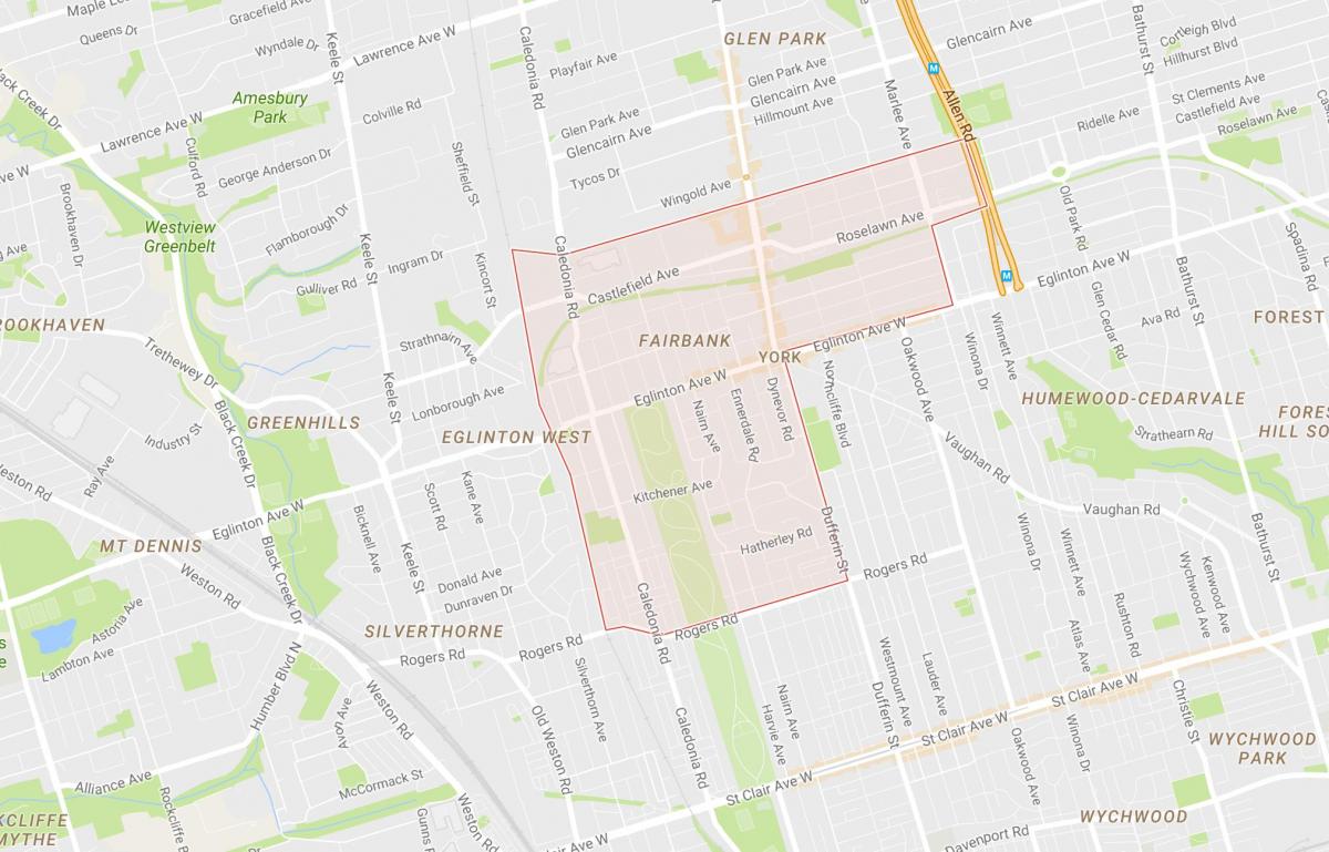 نقشه Fairbank محله تورنتو