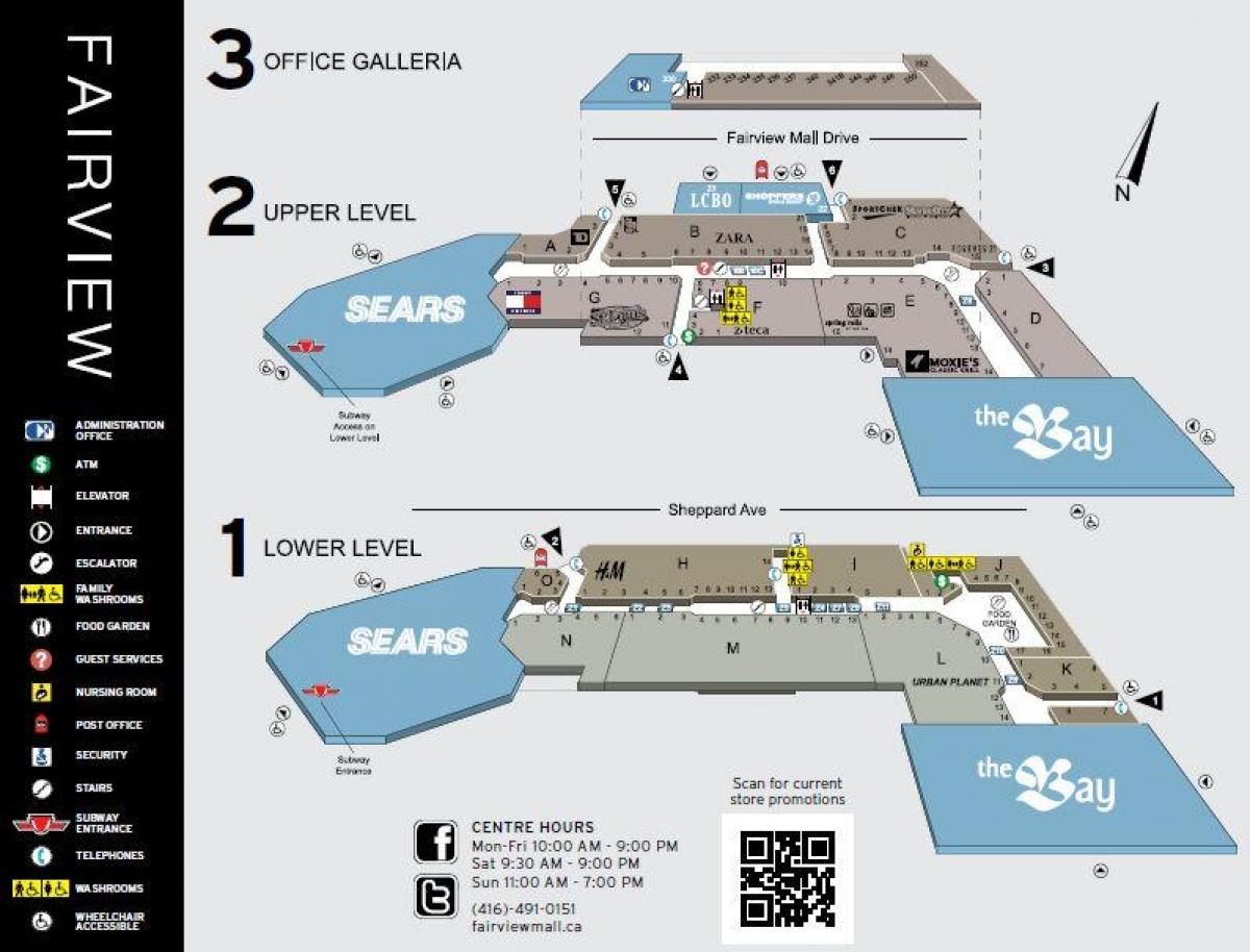 نقشه Fairview Mall