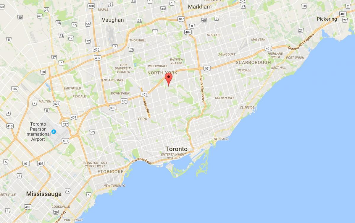 نقشه Hoggs توخالی منطقه تورنتو