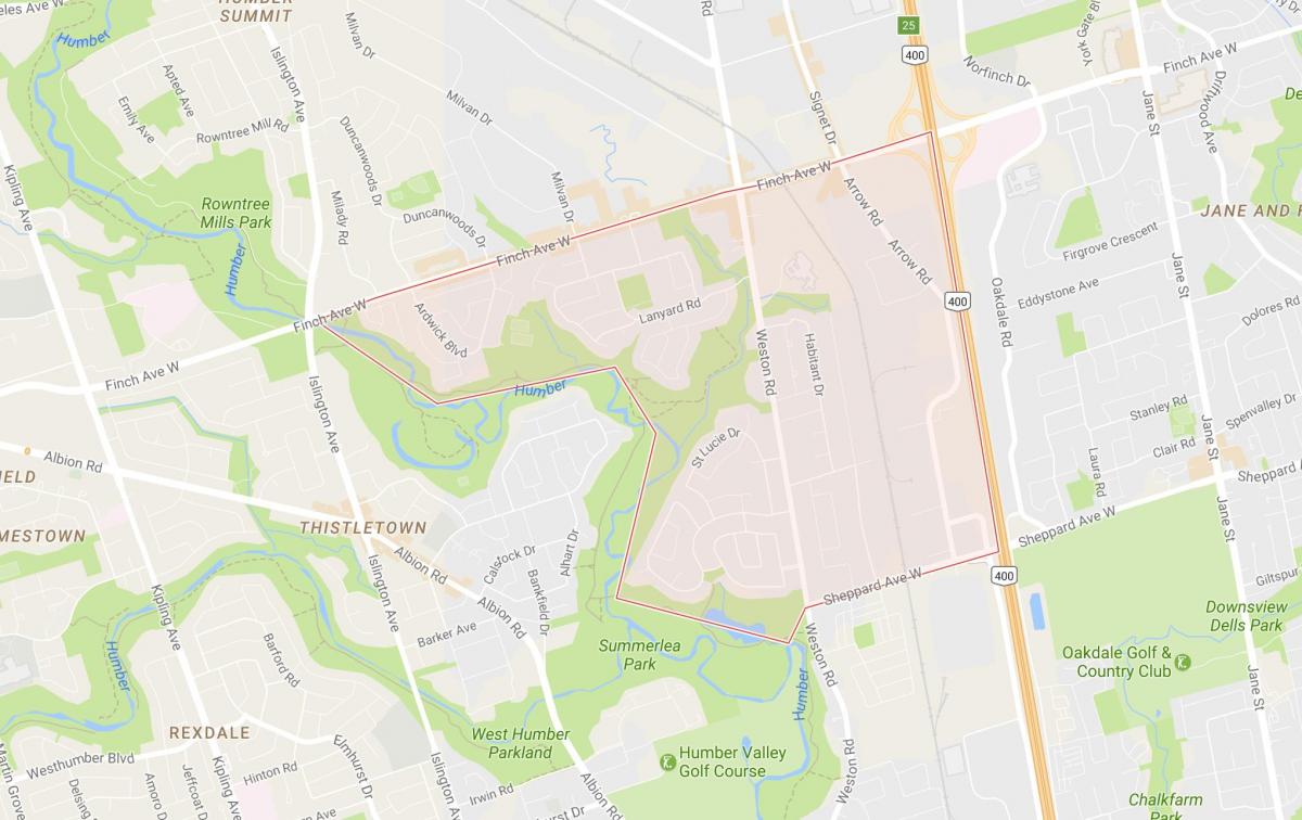 نقشه Humbermede محله تورنتو