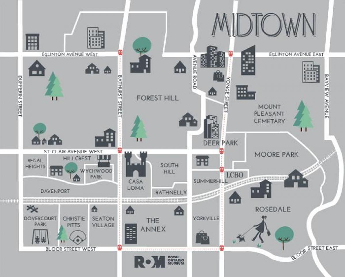 نقشه Midtown تورنتو