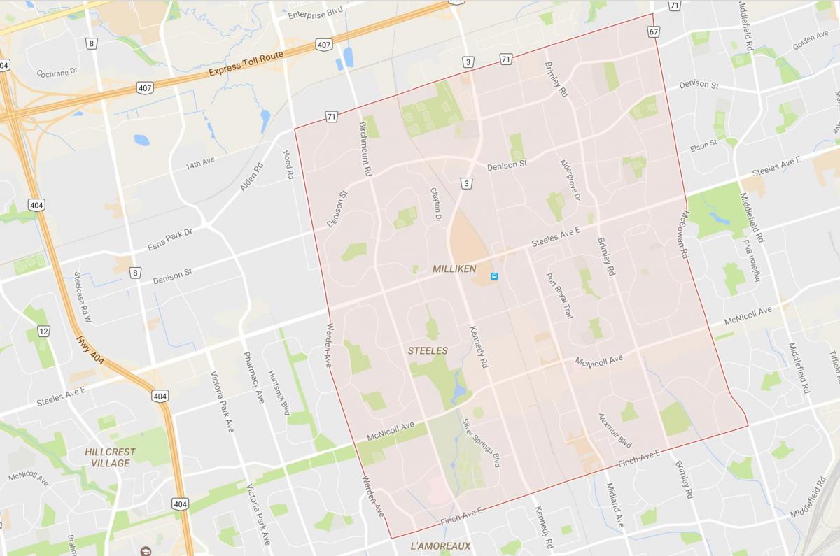 نقشه Milliken محله تورنتو