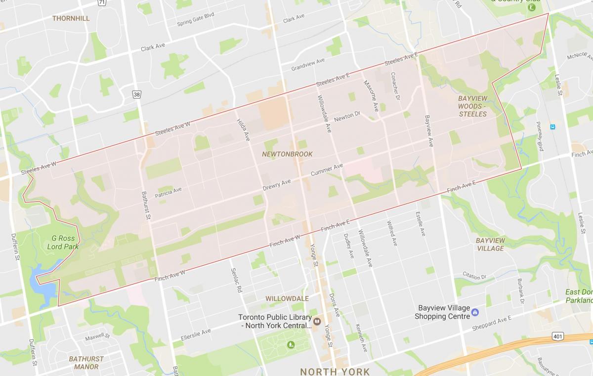 نقشه Newtonbrook محله تورنتو