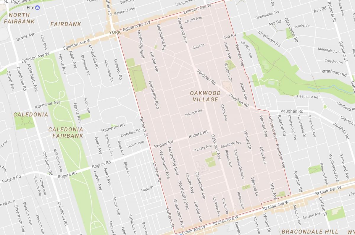 نقشه Oakwood–Vaughan محله تورنتو