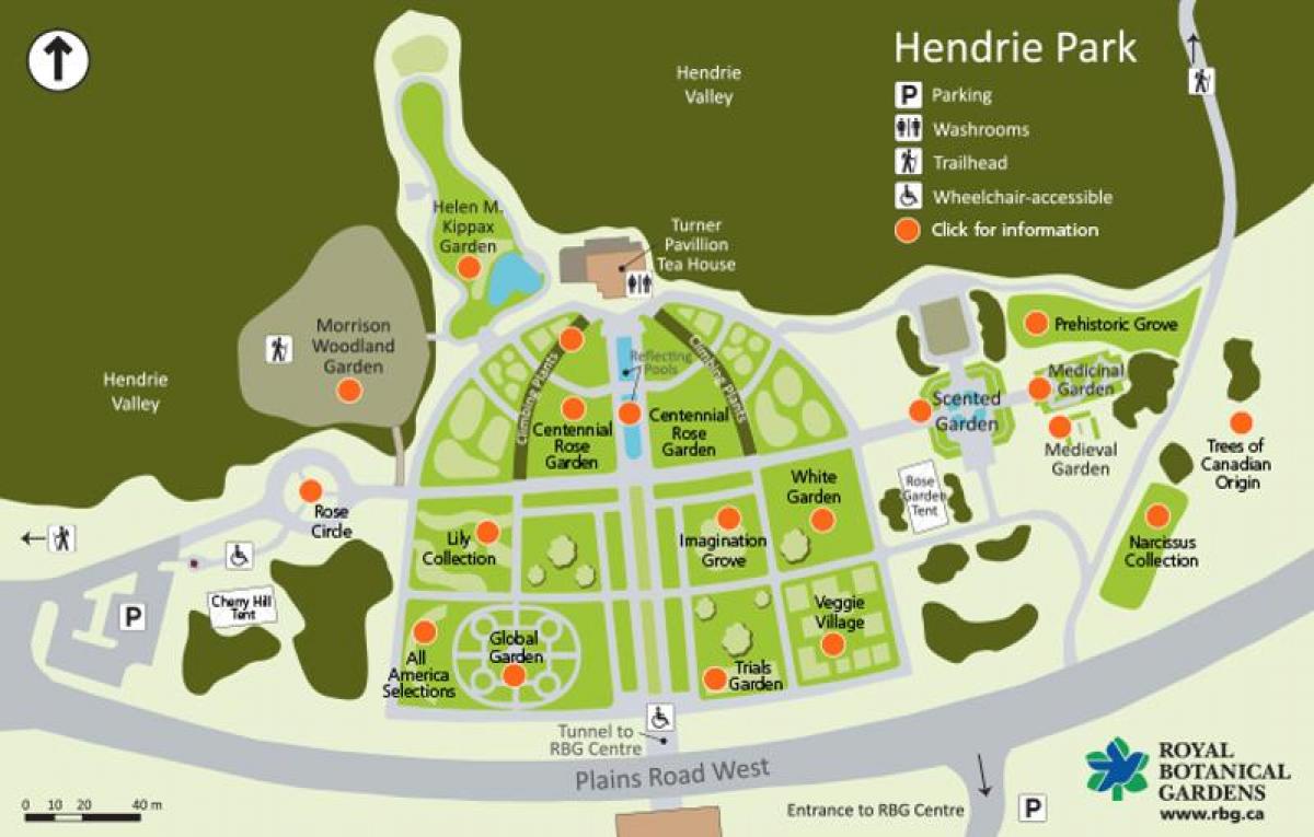 نقشه RBG Hendrie پارک