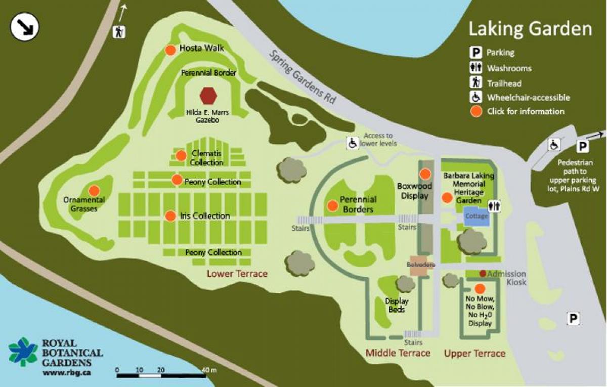 نقشه RBG Laking باغ