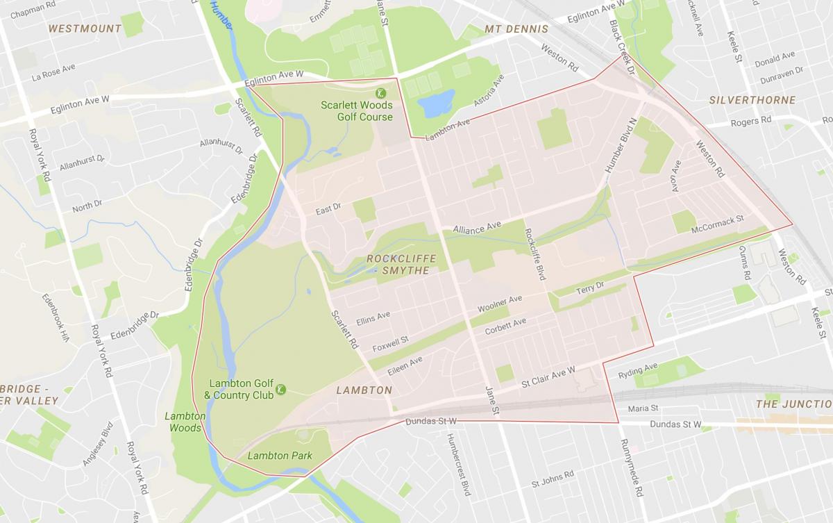 نقشه Rockcliffe–Smythe محله تورنتو