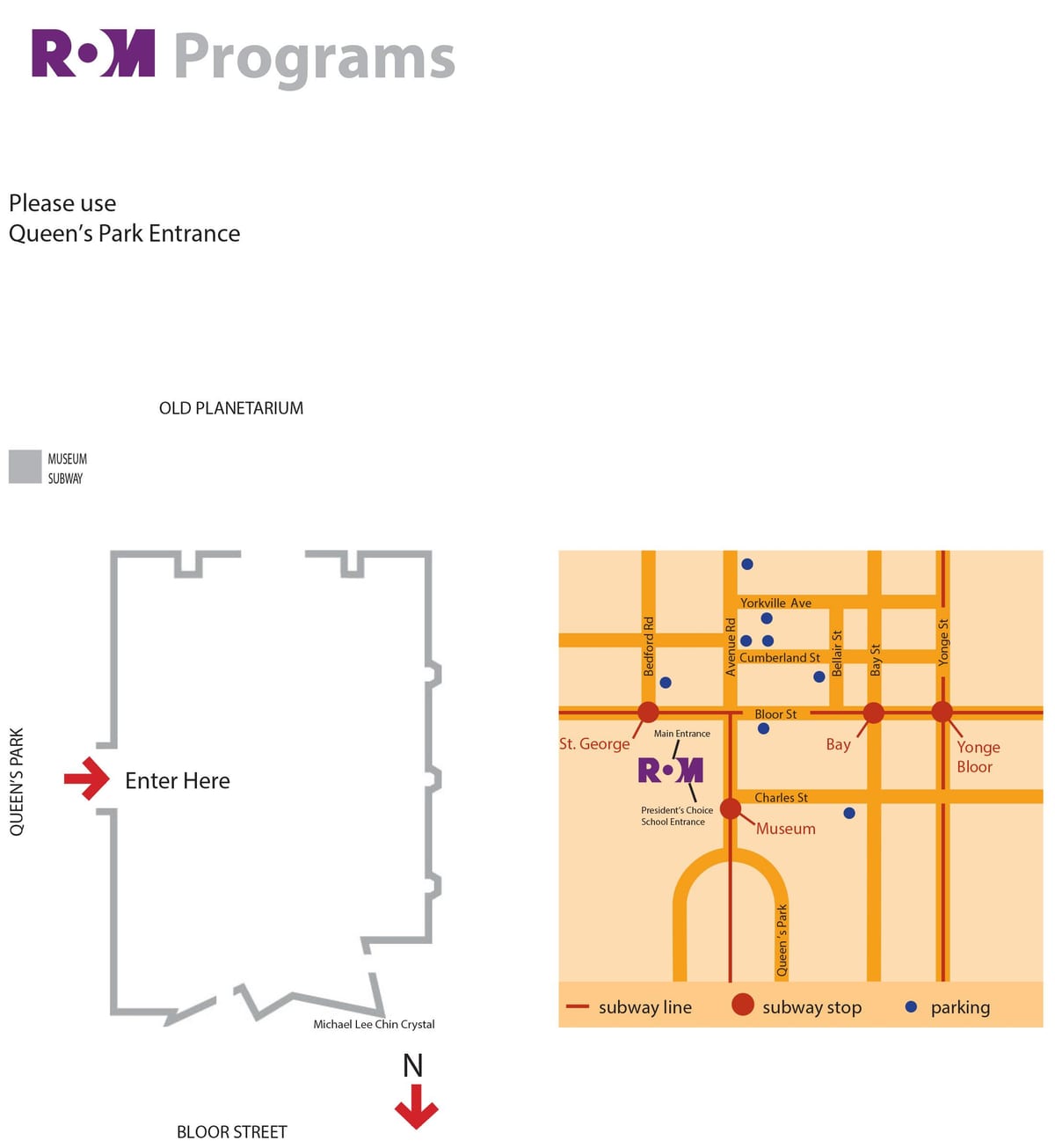 نقشه Royal Ontario Museum پارکینگ