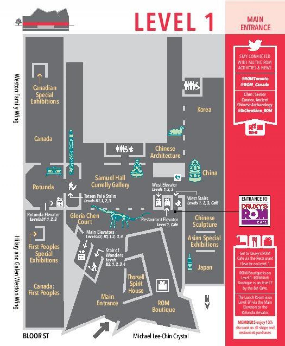 نقشه Royal Ontario Museum سطح 1