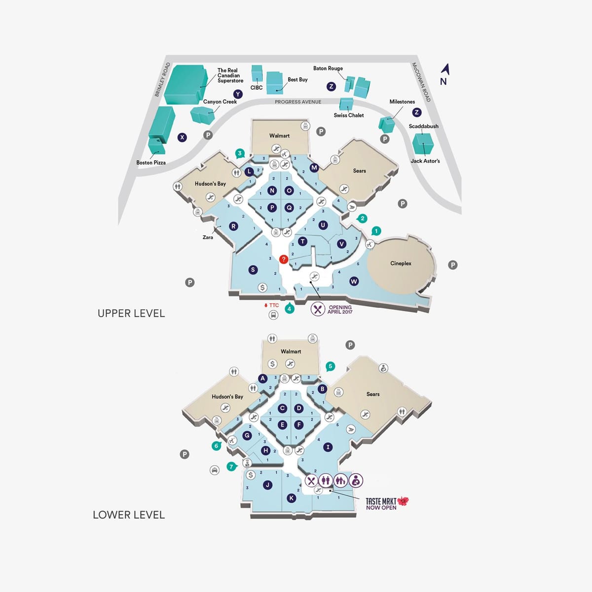 نقشه Scarborough Town Centre
