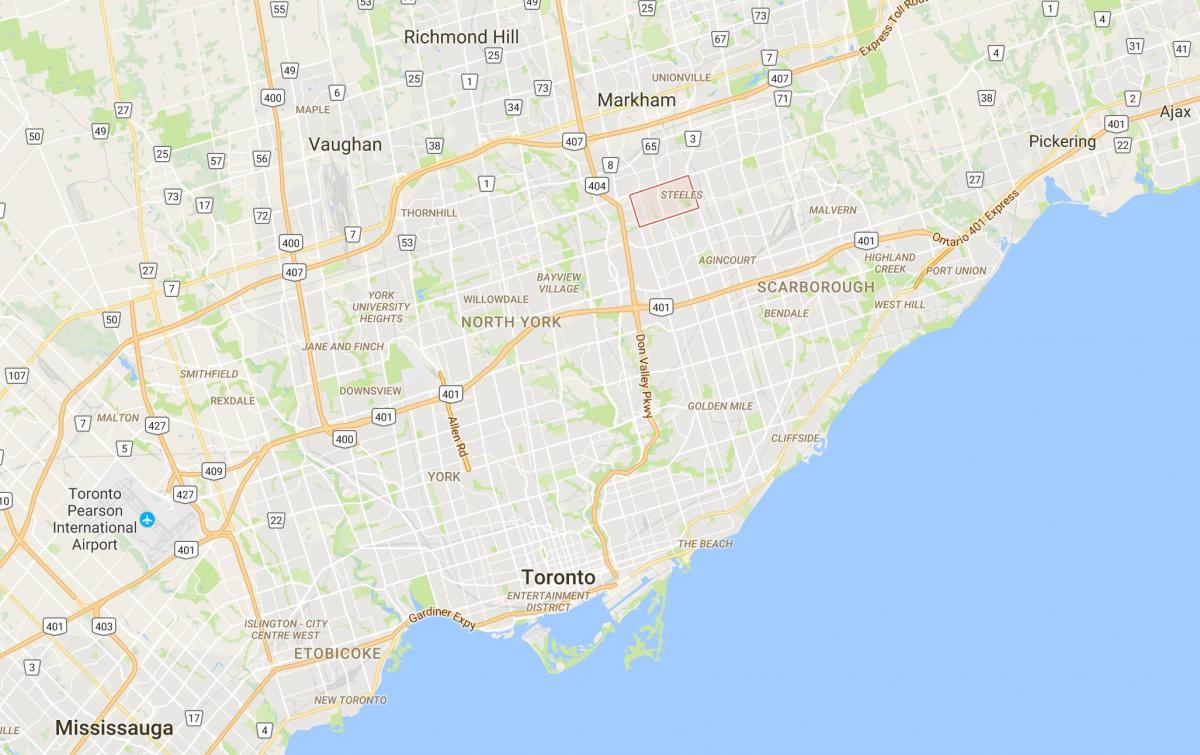 نقشه Steeles منطقه تورنتو