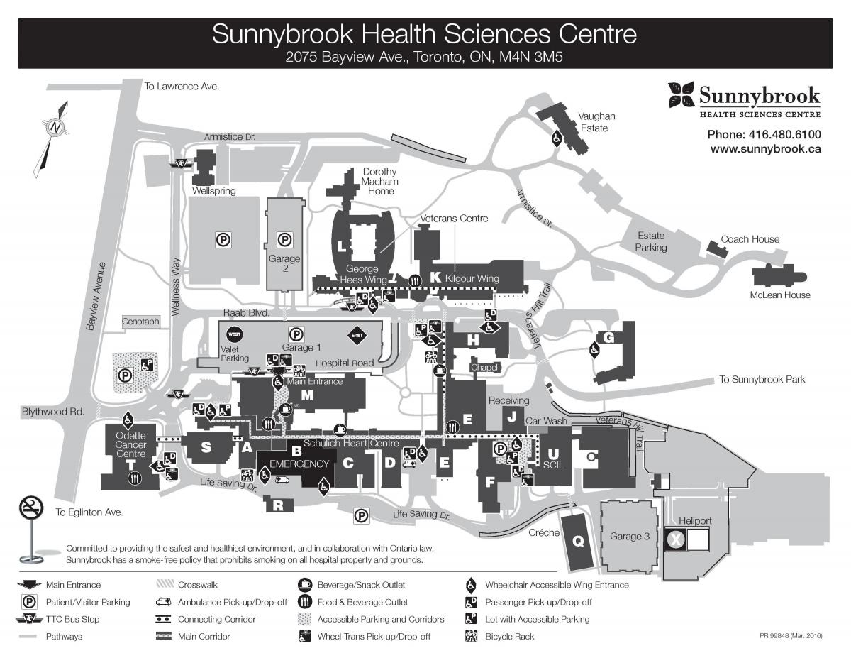 نقشه Sunnybrook علوم سلامت مرکز SHSC