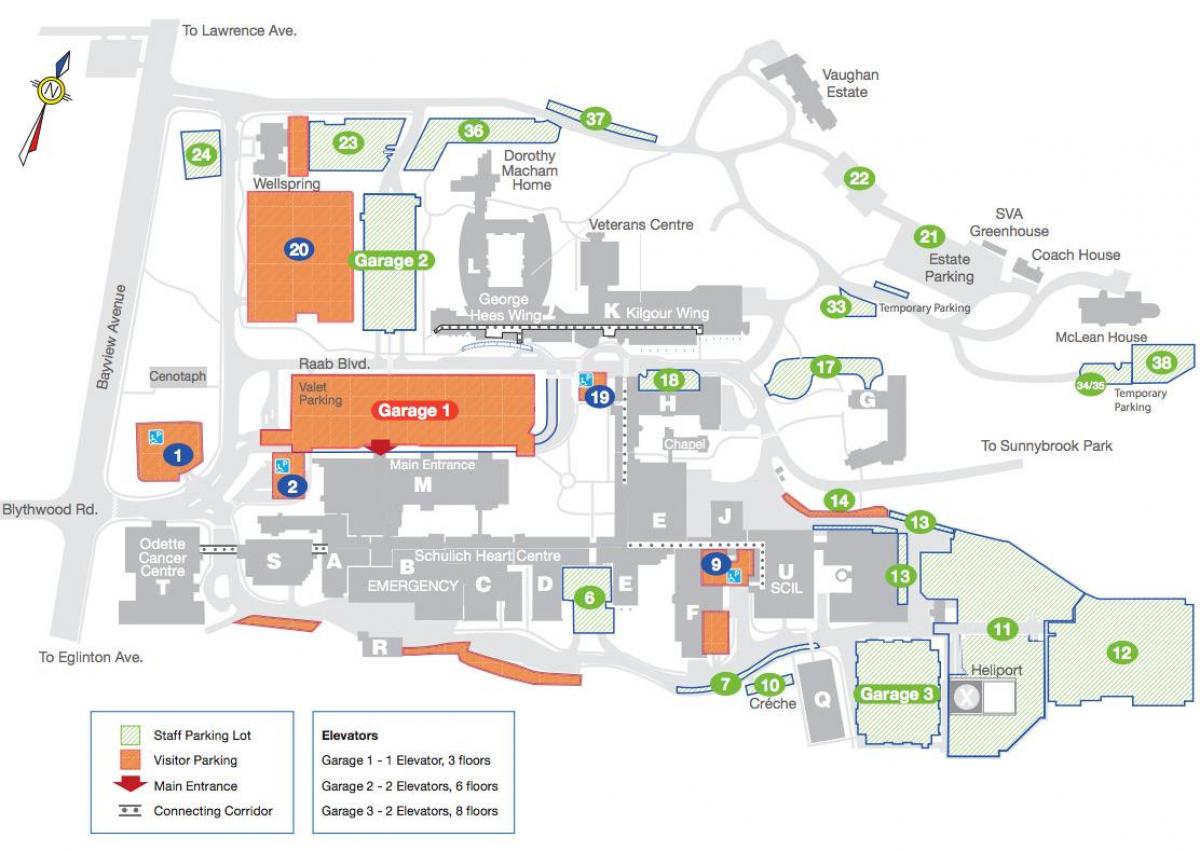 نقشه Sunnybrook بیمارستان