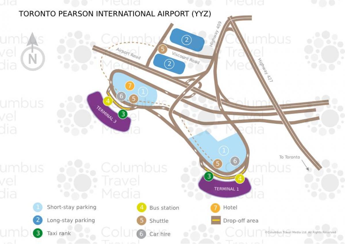 نقشه از Toronto Pearson فرودگاه