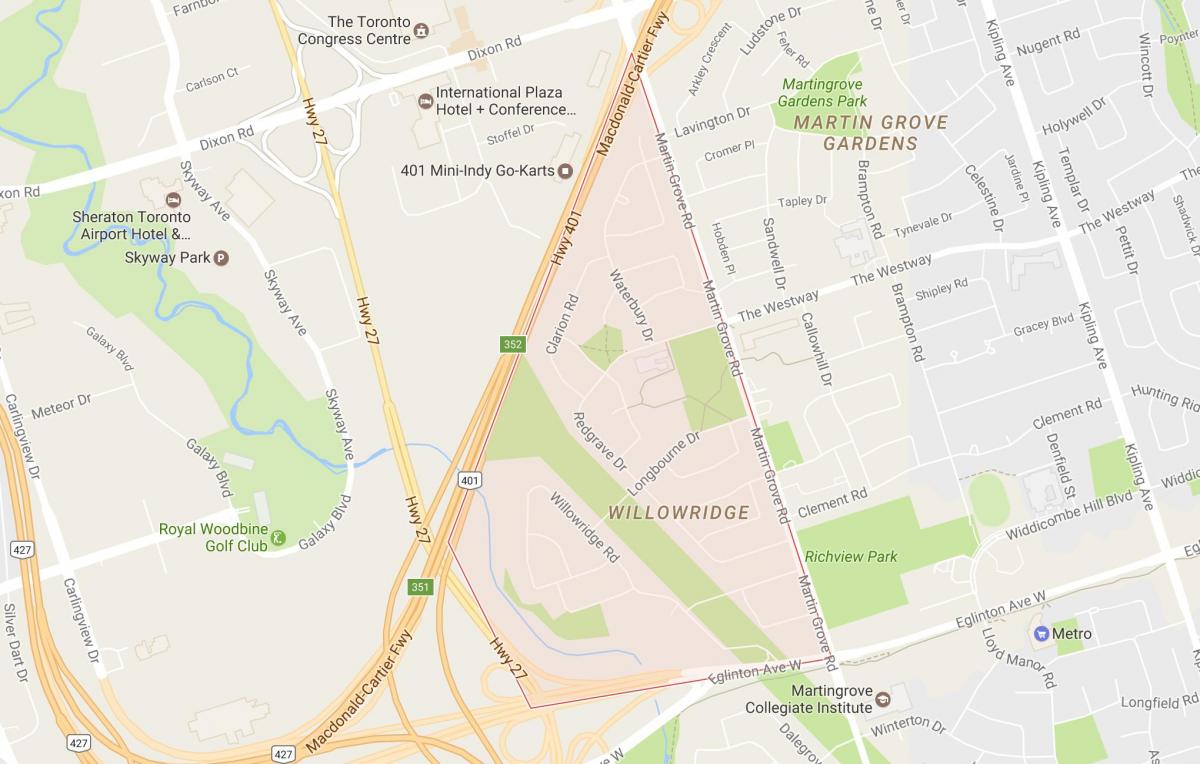 نقشه Willowridge محله تورنتو