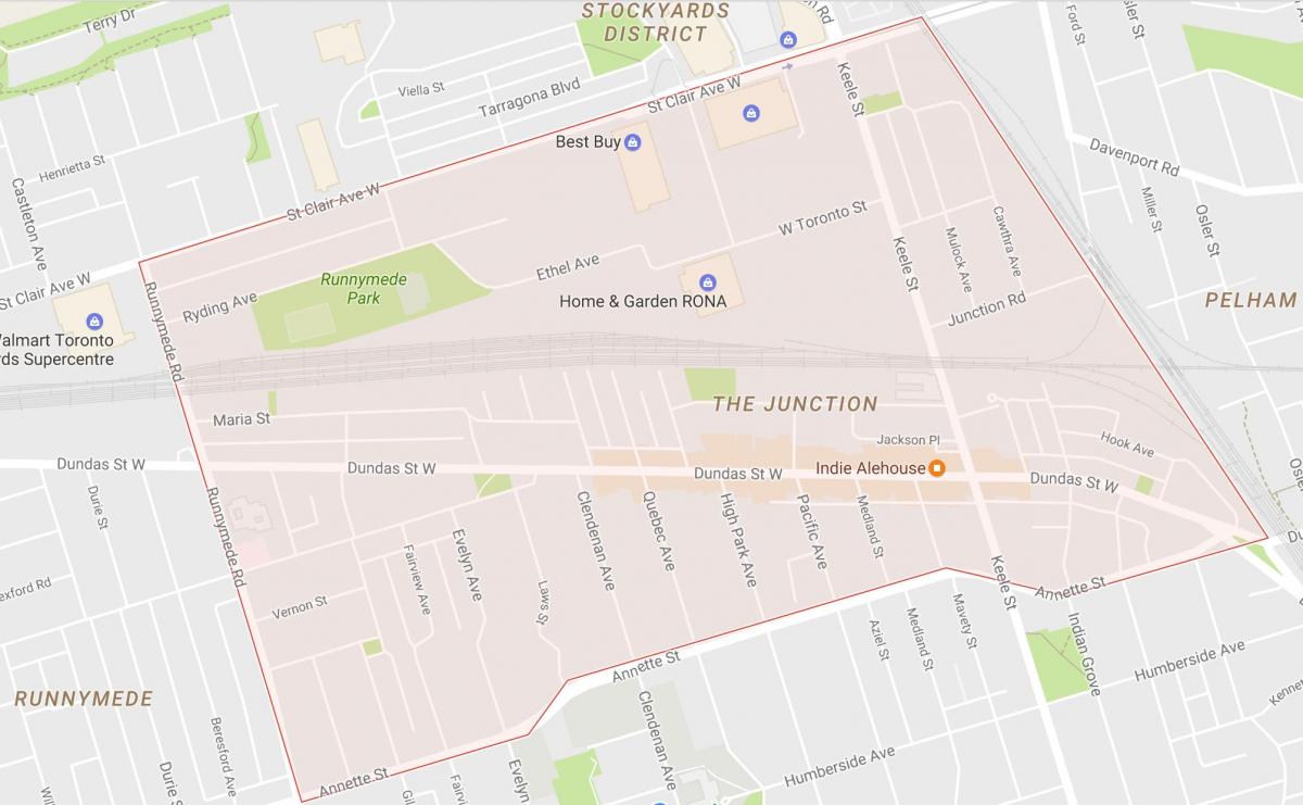 نقشه از تقاطع محله تورنتو