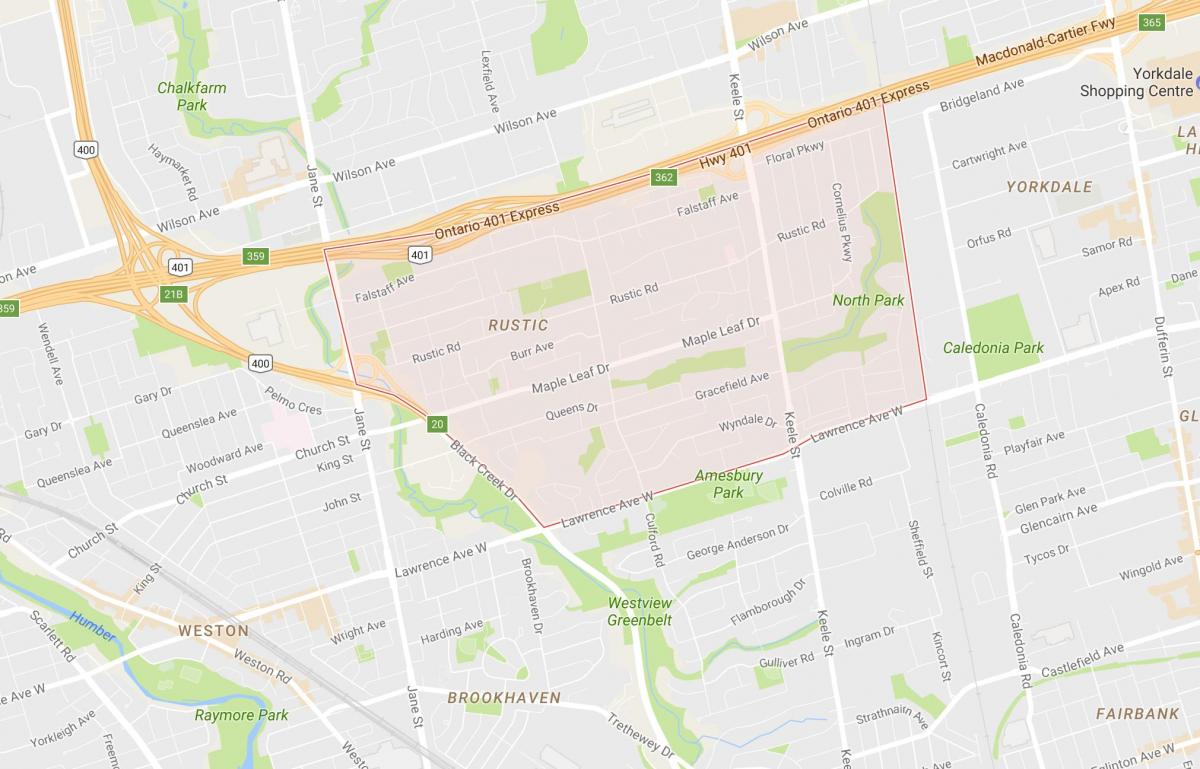 نقشه از افرا Leafneighbourhood تورنتو