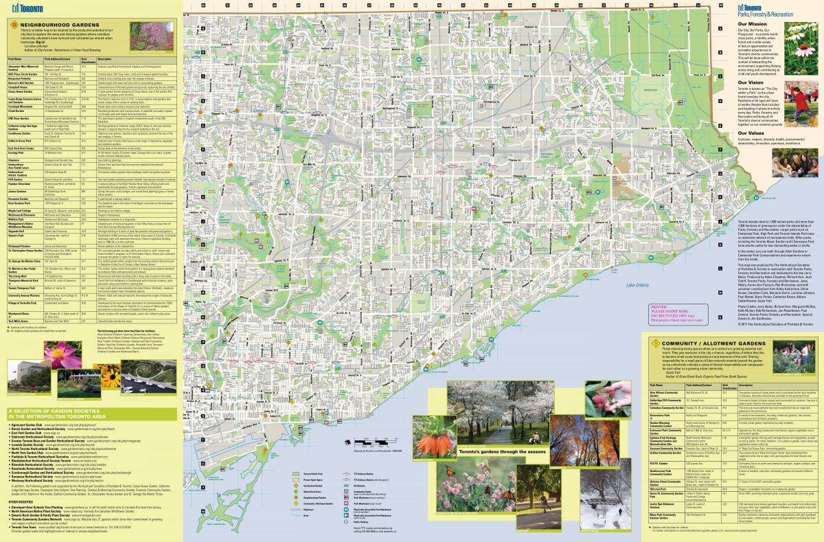 نقشه باغ تورنتو شرق