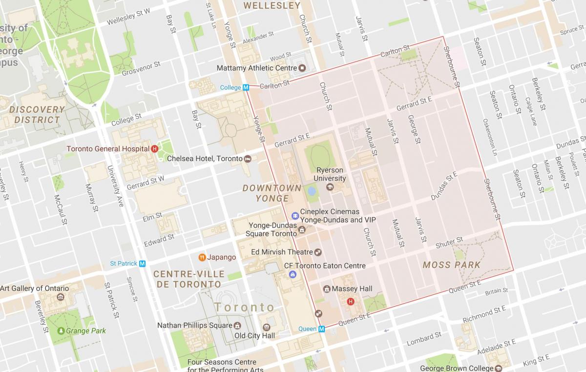 نقشه باغ منطقه شهر تورنتو