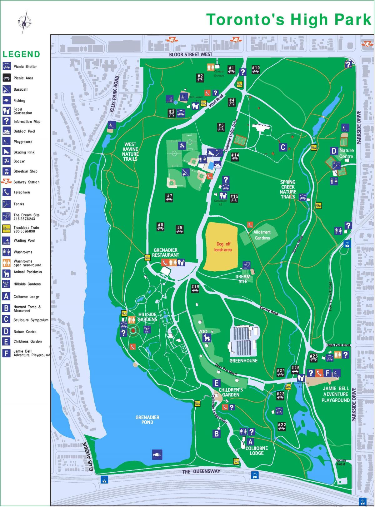 نقشه از پارک افسانه تورنتو