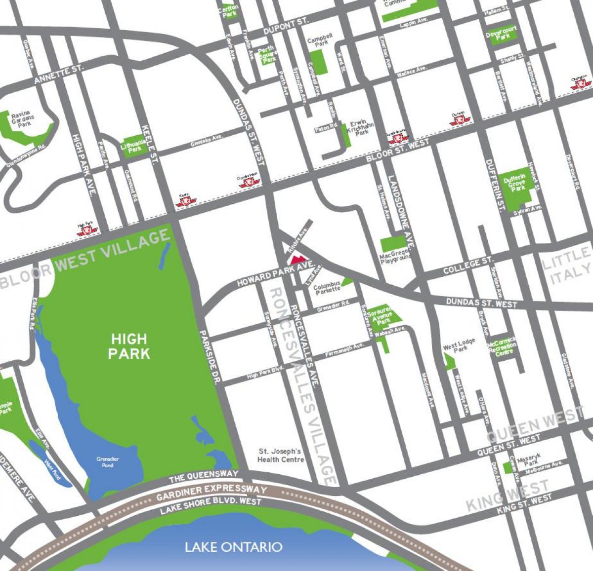 نقشه از پارک تورنتو بررسی اجمالی