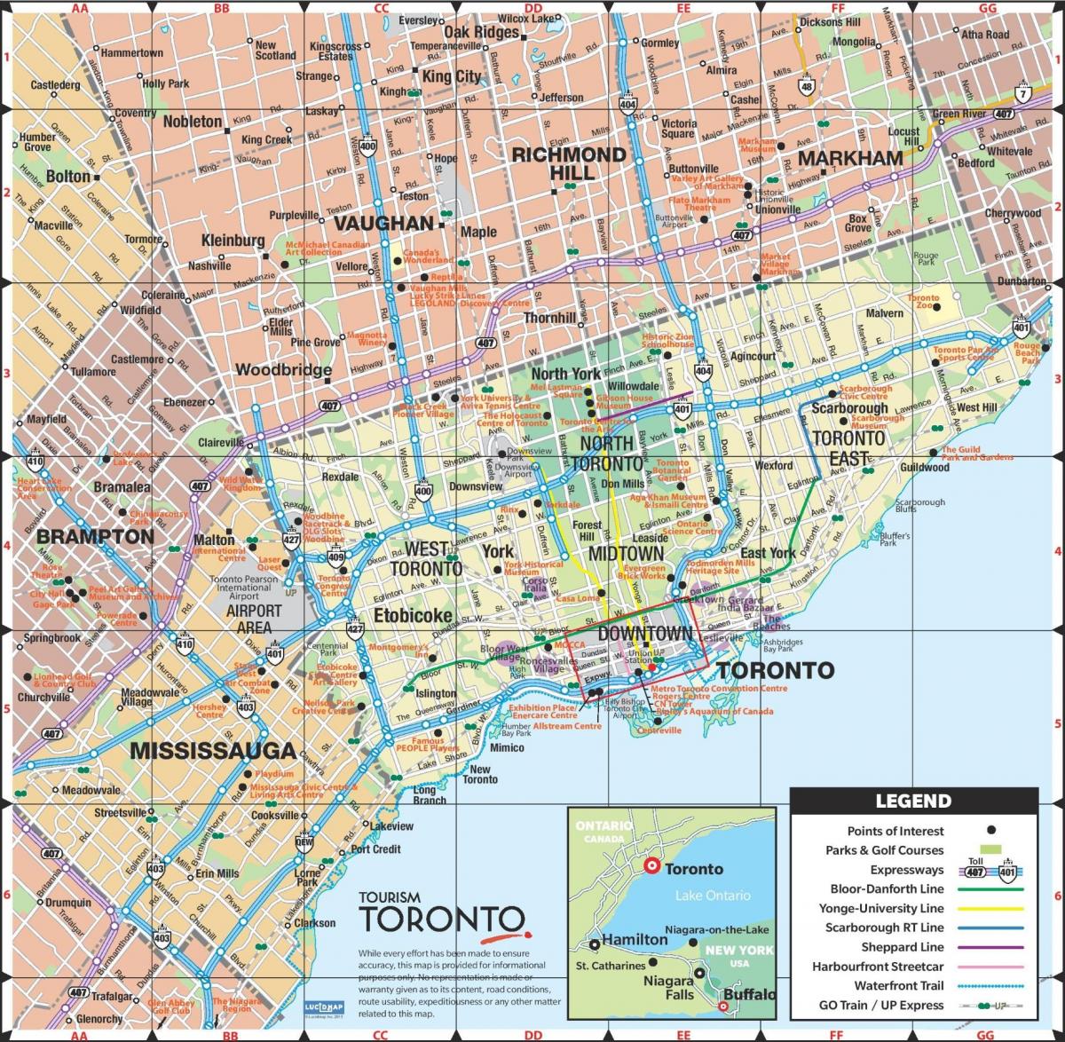 نقشه بزرگراه تورنتو
