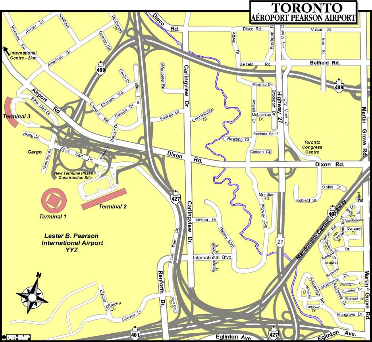 نقشه از فرودگاه تورنتو