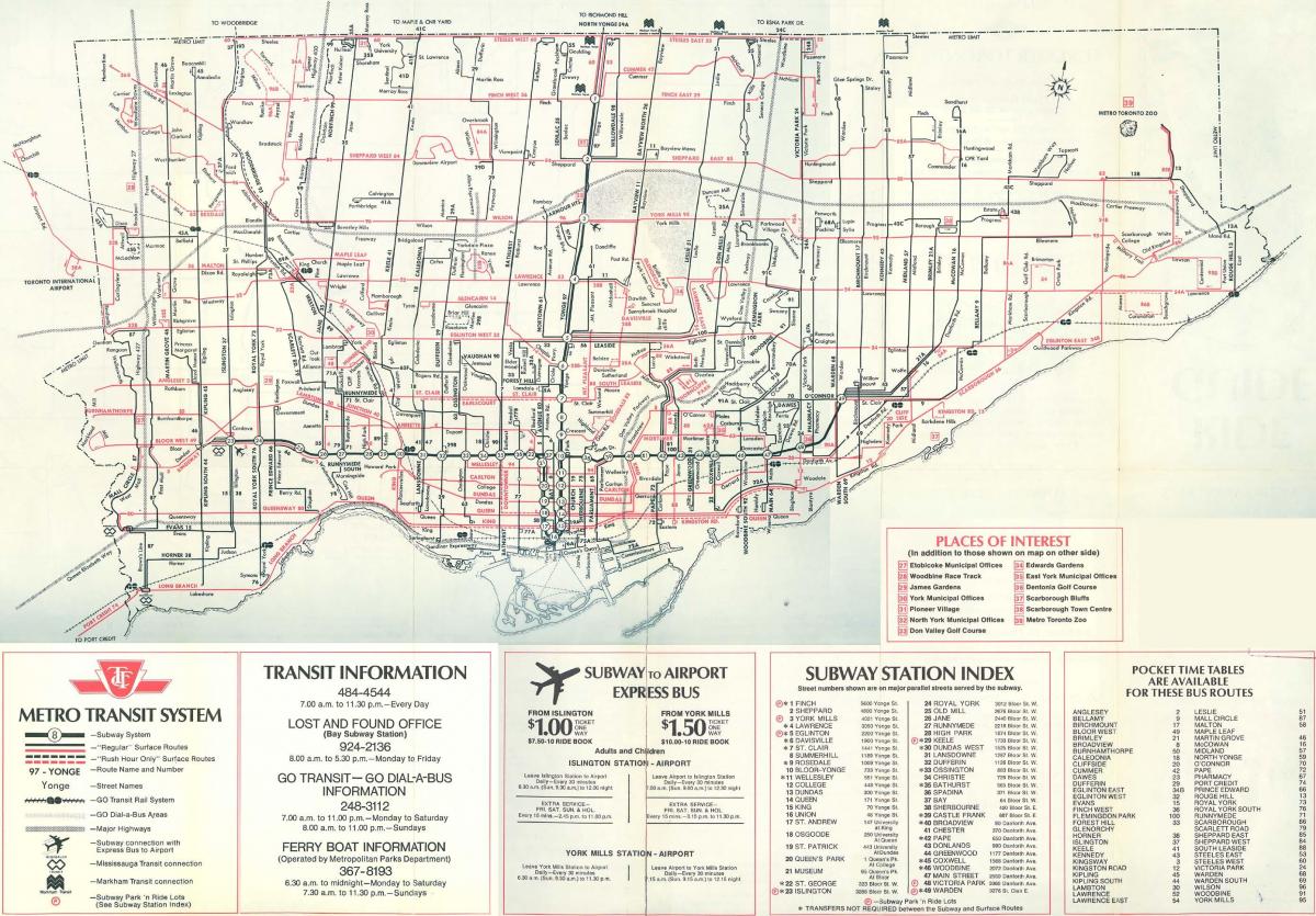 نقشه از تورنتو 1976