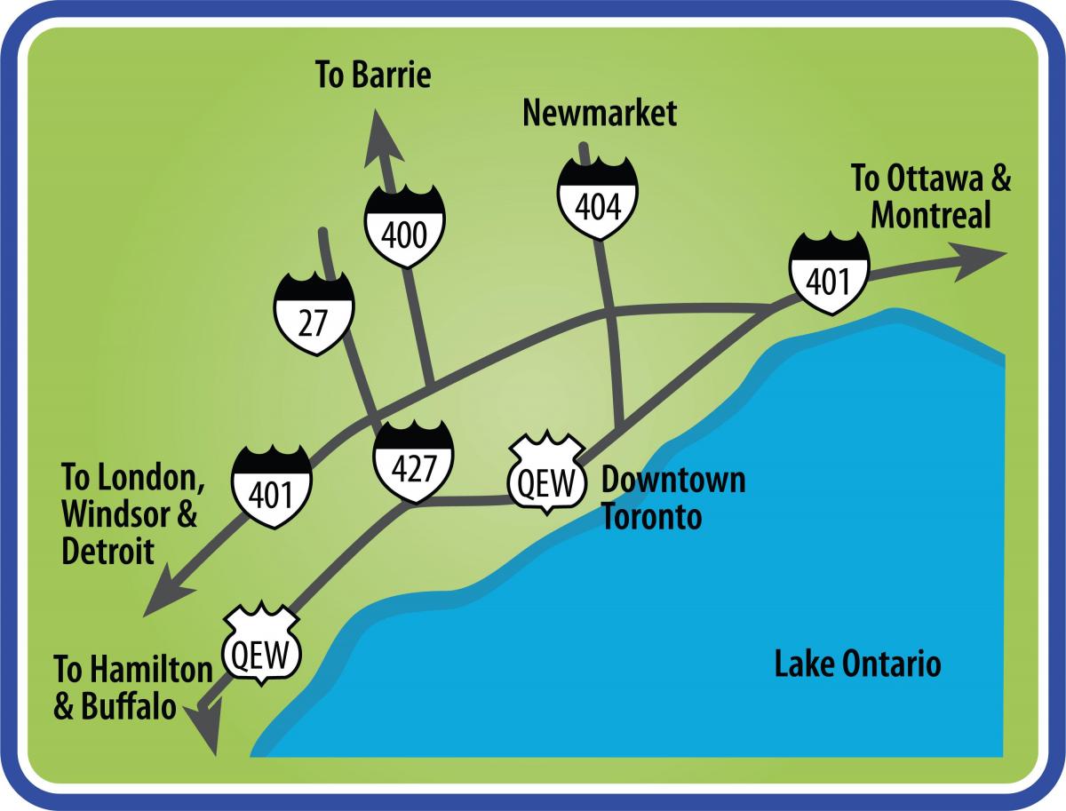 نقشه از تورنتو جهت رانندگی