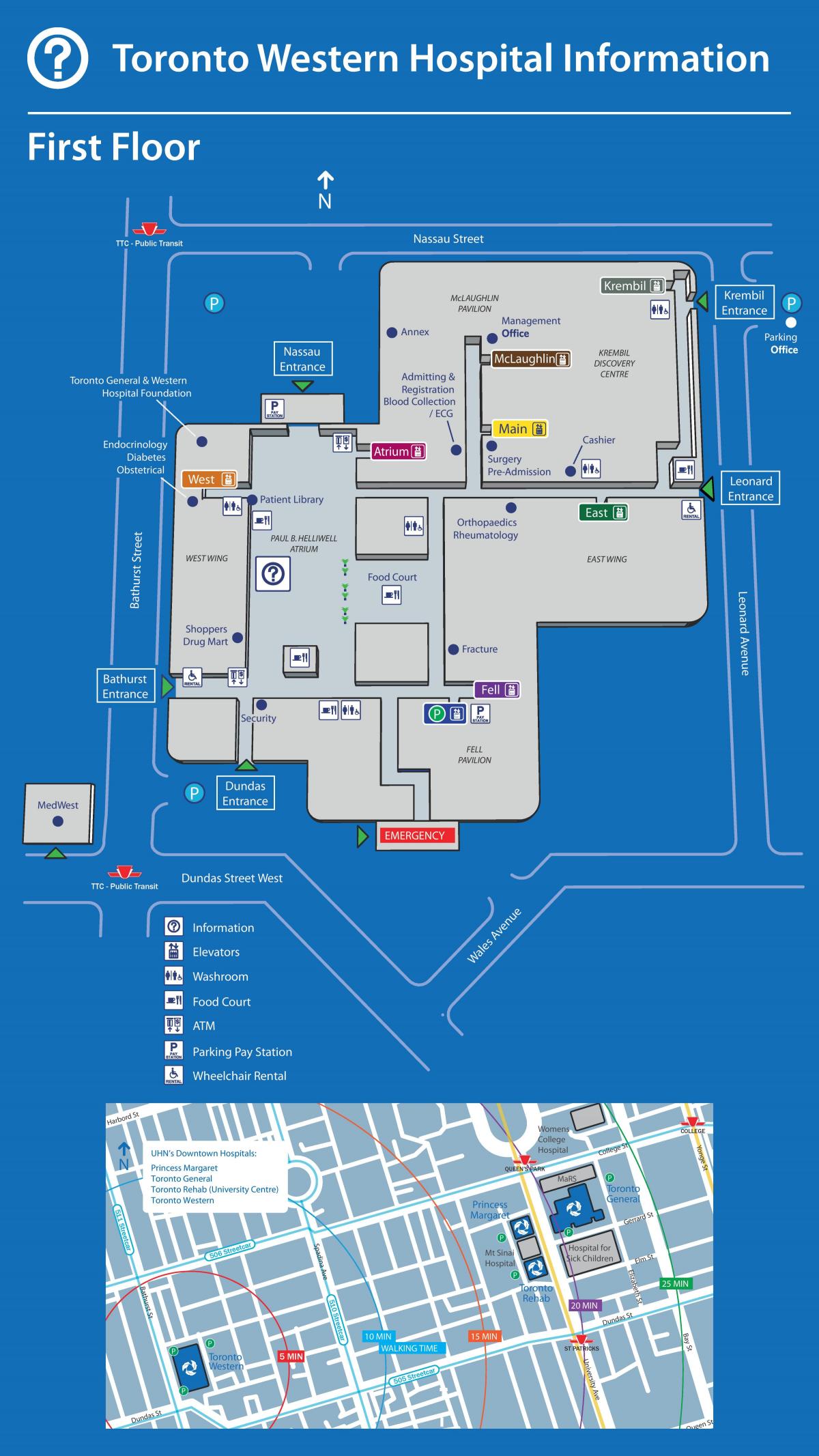 نقشه از تورنتو غربی بیمارستان