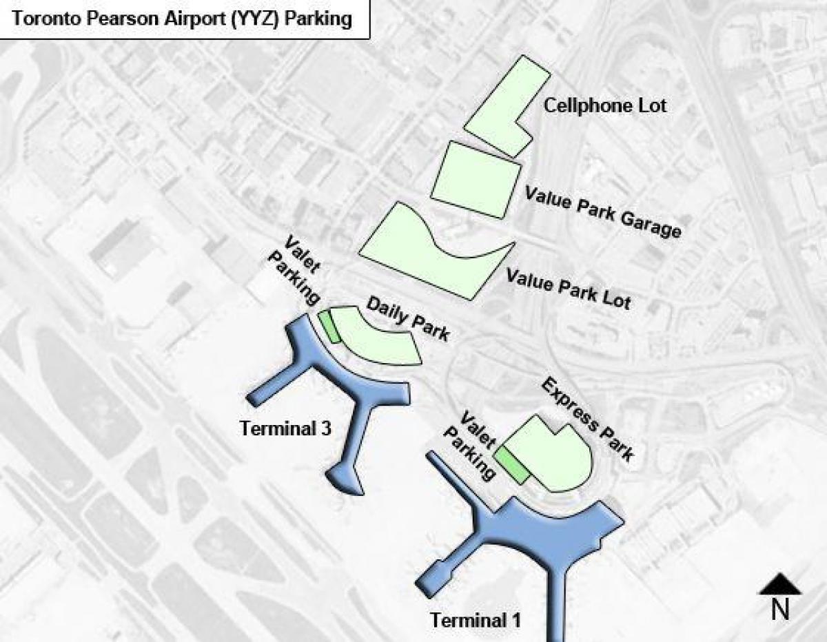نقشه از تورنتو فرودگاه پیرسون پارکینگ