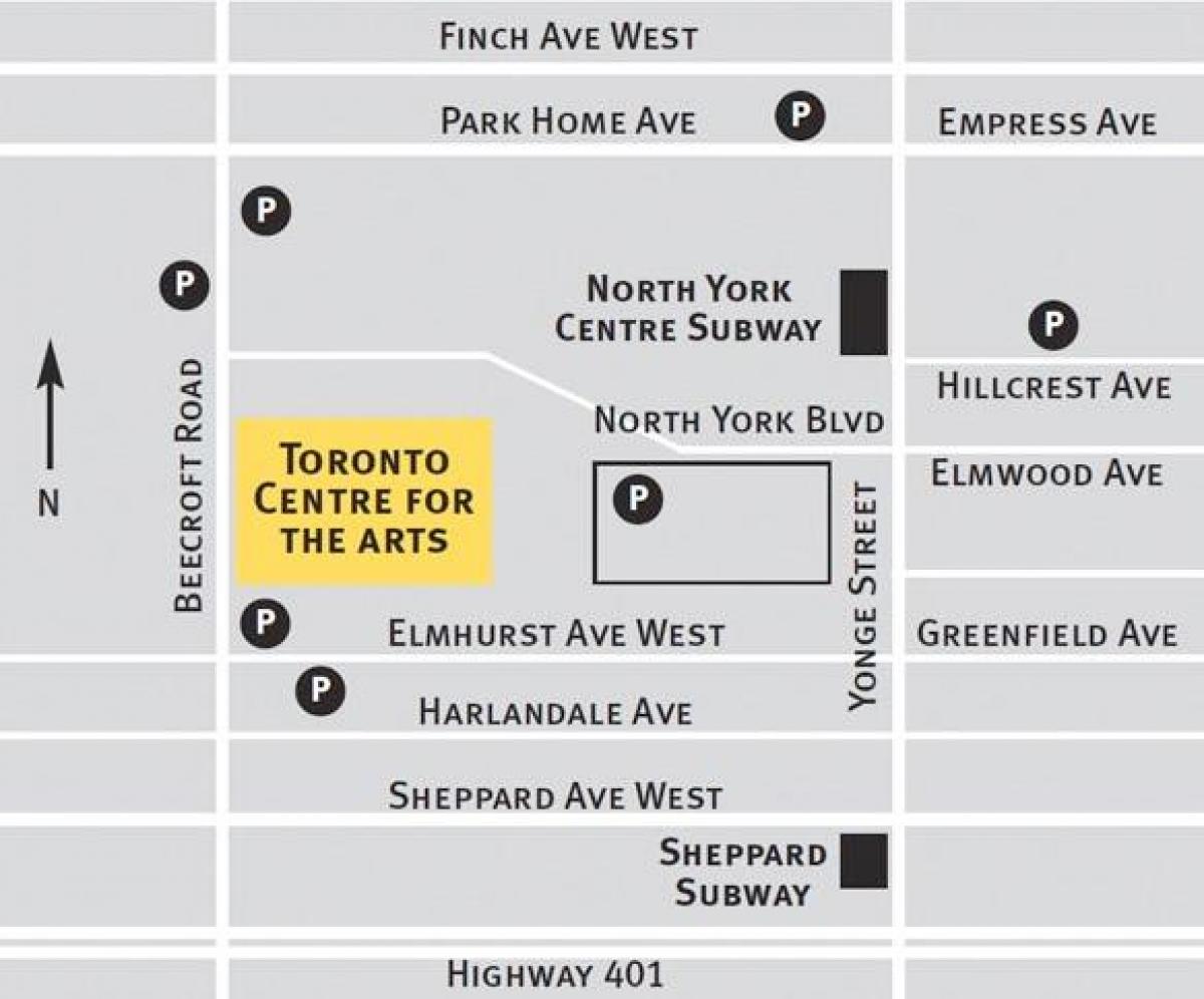 نقشه از تورنتو مرکز هنر