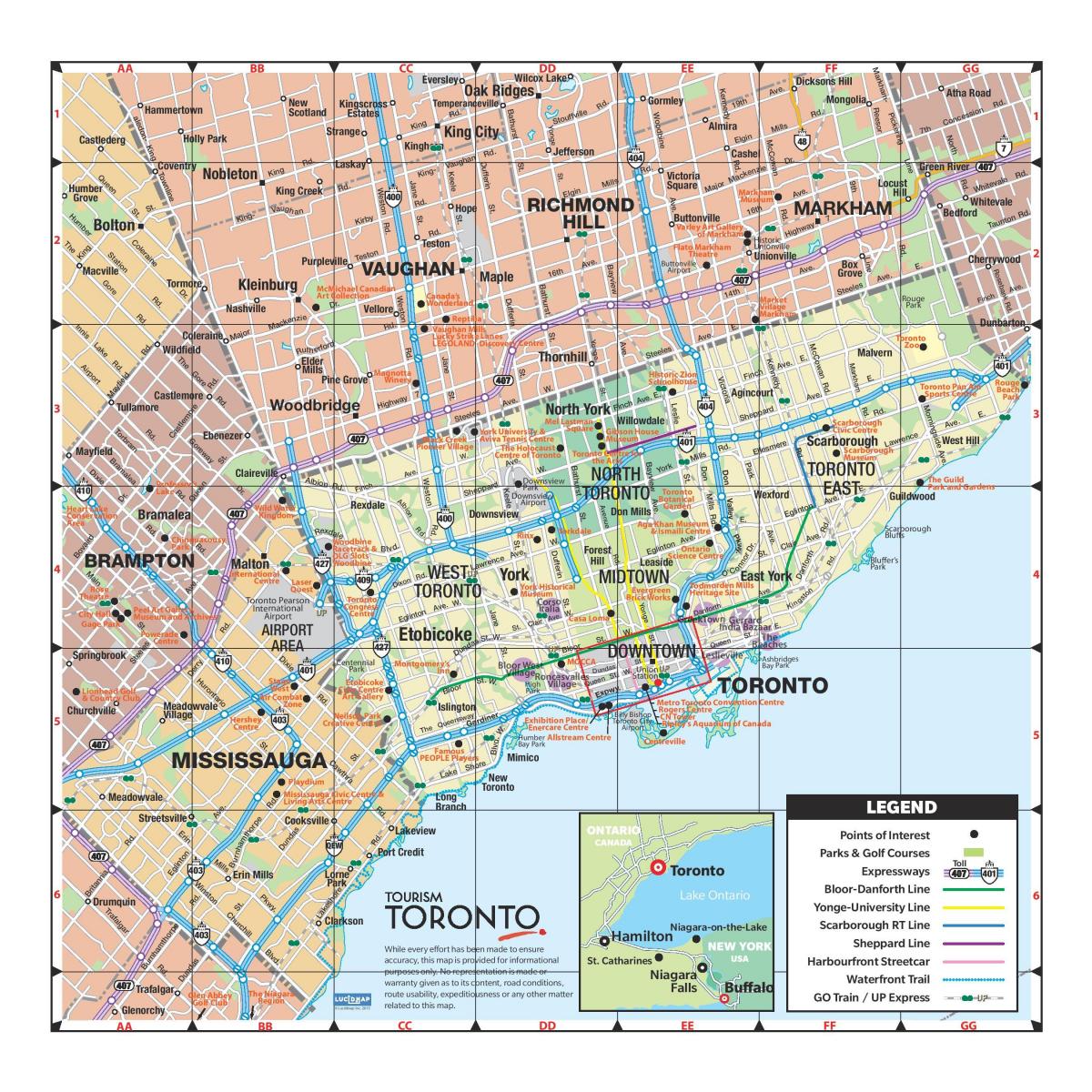 نقشه منطقه تورنتو بزرگ