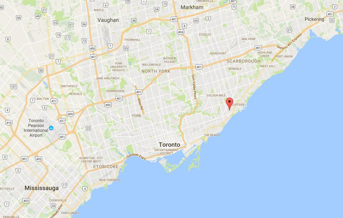 نقشه از درخت غان صخره ارتفاعات منطقه تورنتو