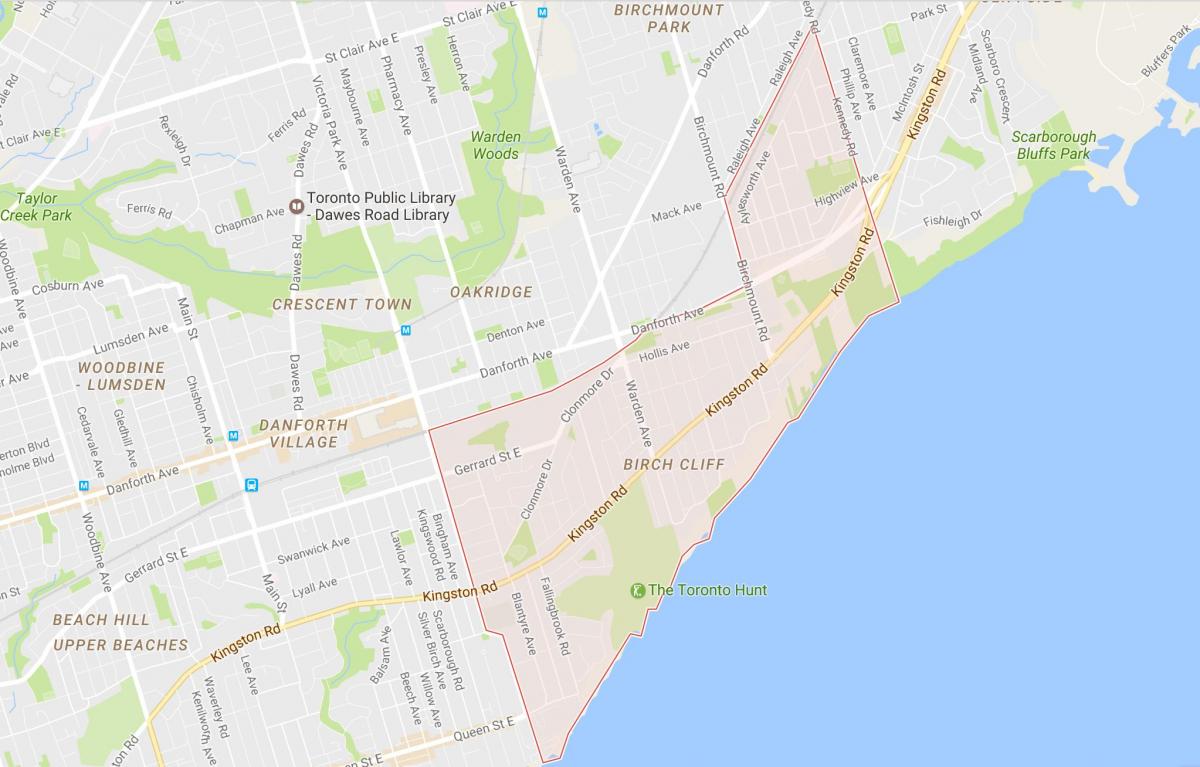 نقشه از درخت غان صخره محله تورنتو