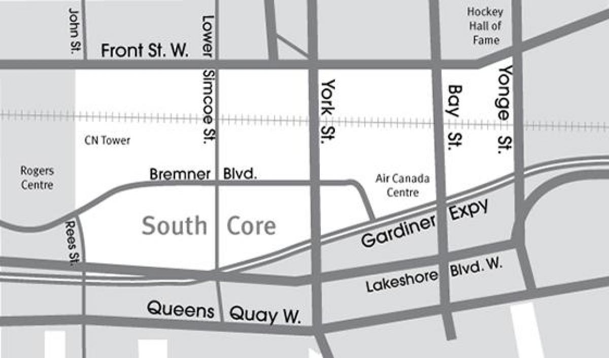 نقشه جنوب هسته تورنتو