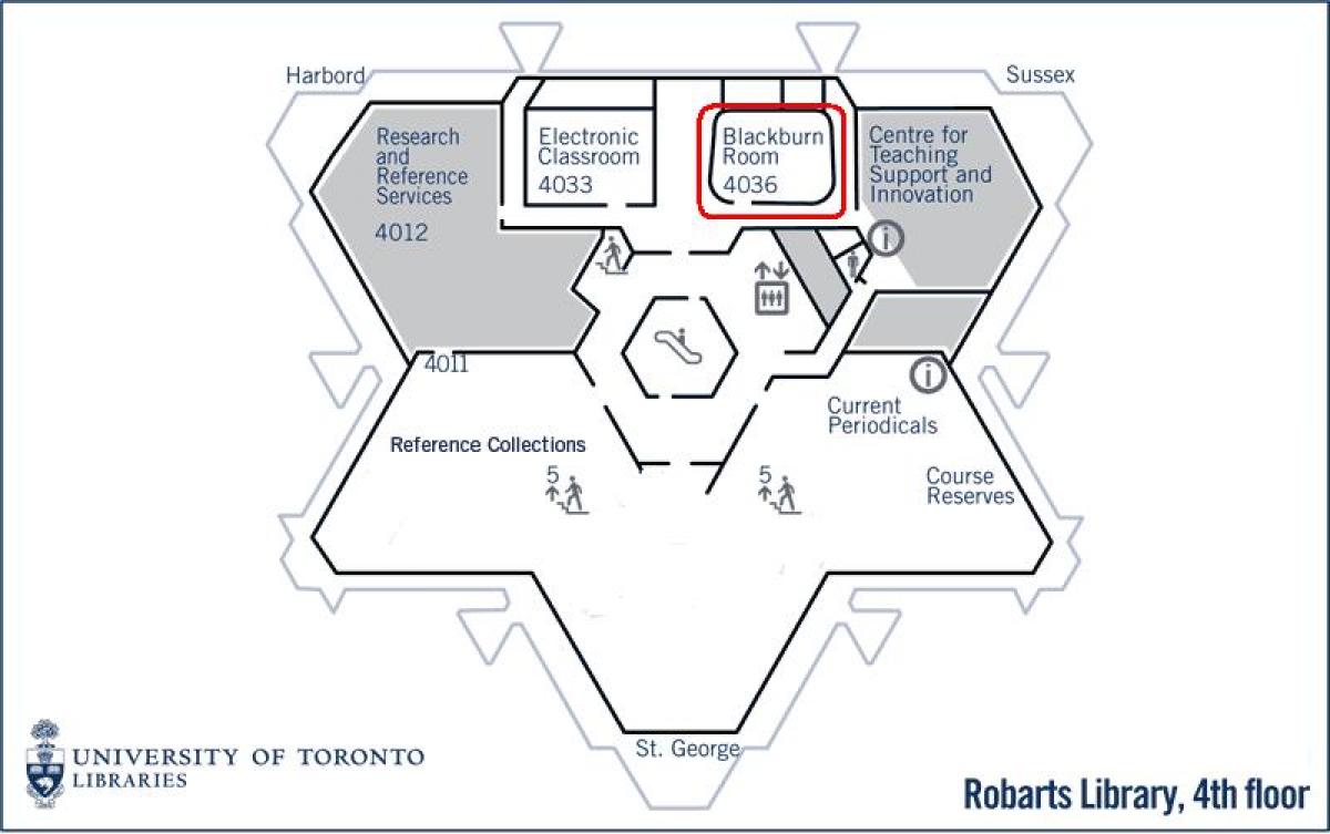 نقشه از دانشگاه تورنتو Robarts library بلکبرن اتاق